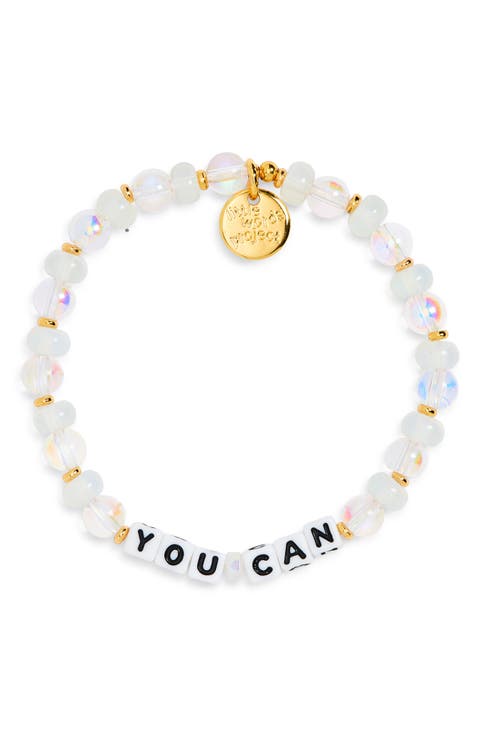You Can Crystal Clear Beaded Stretch Bracelet