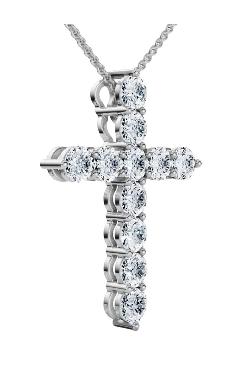 Bliss Diamond 1.25Ct Diamond Cross 14k Gold 18" Necklace 1" Tall Lab Grown, Alternate, color, White Gold