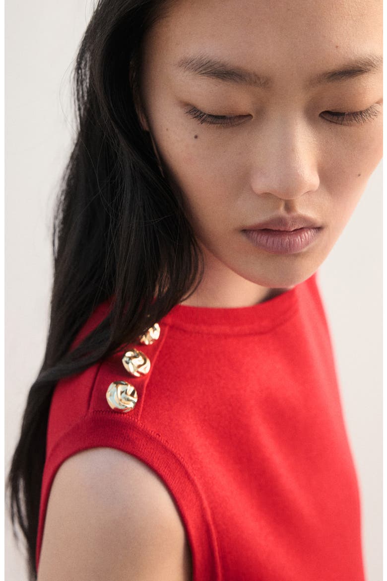 Sleeveless Sweater Minidress, Alternate, color, RED