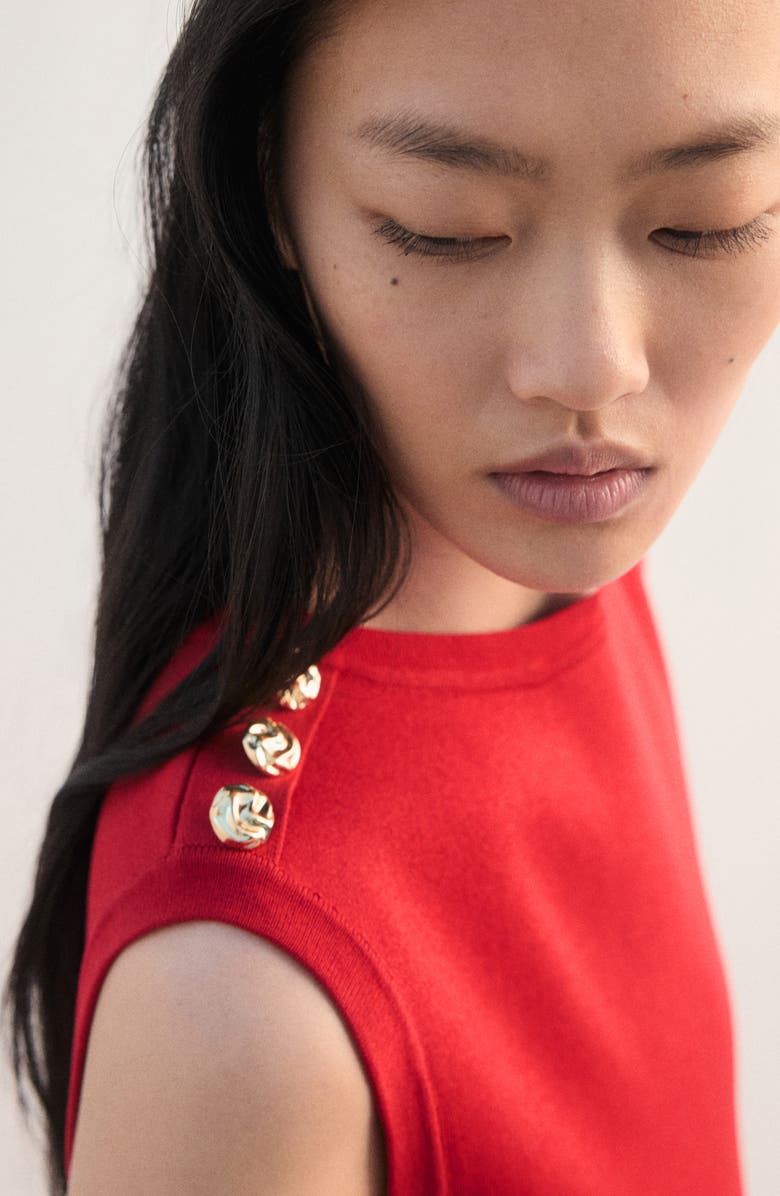 MANGO Sleeveless Sweater Minidress, Alternate, color, Red