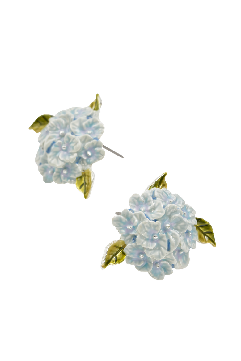 Hydrangea Earrings Silver, Alternate, color, Blue & Silver