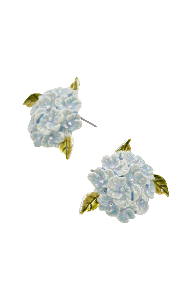 Fable England Hydrangea Earrings Silver, Alternate, color, Blue & Silver