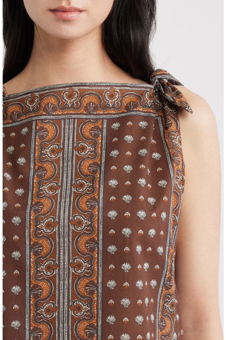 Amalia Print Tie Shoulder Sleeveless Top, Alternate, color, TERRE FOULARD DE LA MER