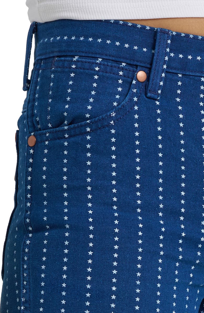 Wrangler Wrancher Star Pinstripe Mid Rise Bootcut Jeans, Alternate, color, Pin Star