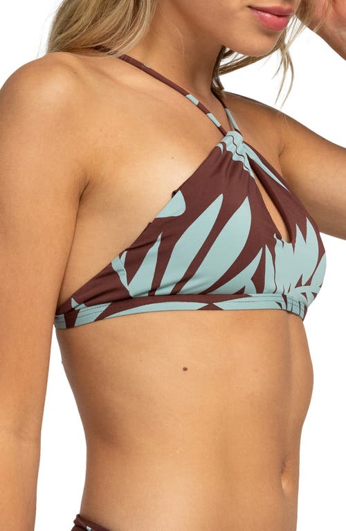Roxy Palm Cruz Bikini Top In Bitter Choco Palmeri