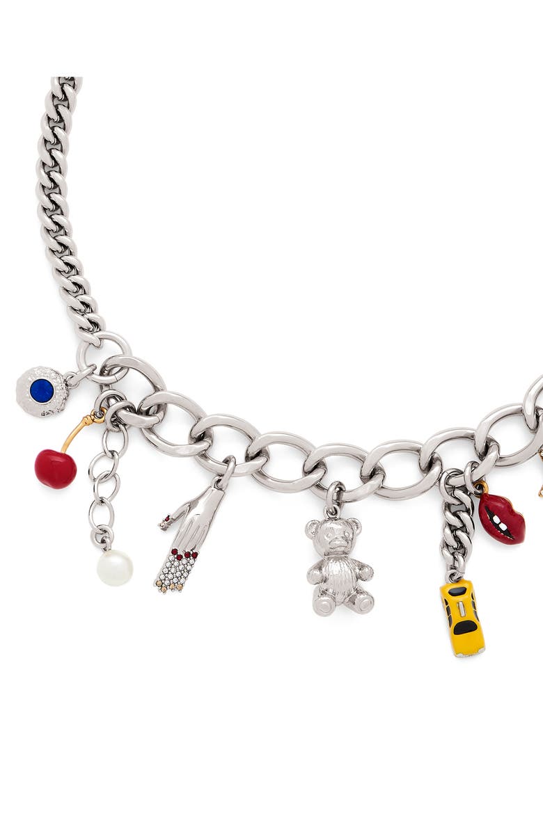 Marc Jacobs Trinket Charm Necklace, Alternate, color, Silver/ Multi