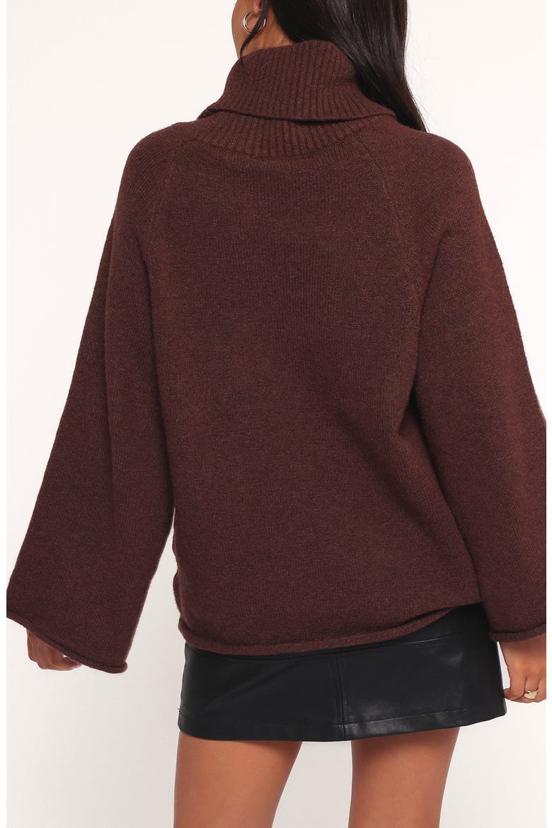 Bindy Oversize Turtleneck Sweater, Alternate, color, BROWN