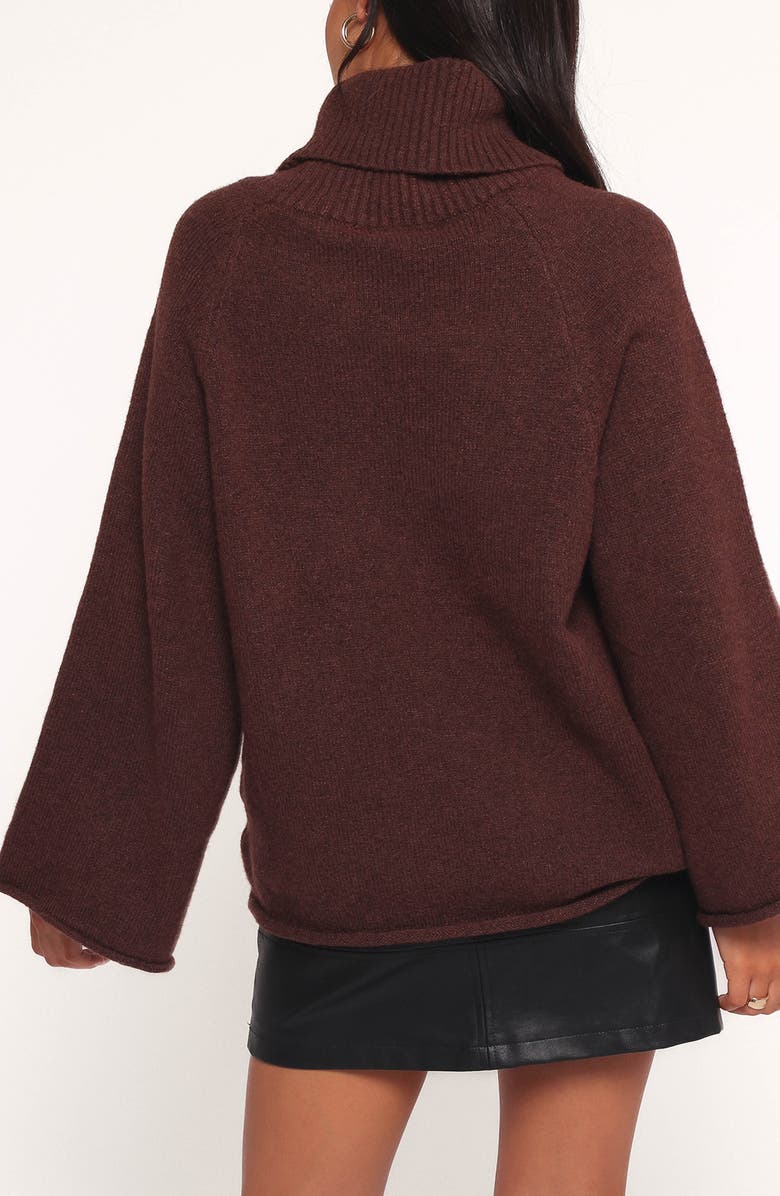 Petal & Pup Bindy Oversize Turtleneck Sweater, Alternate, color, Brown