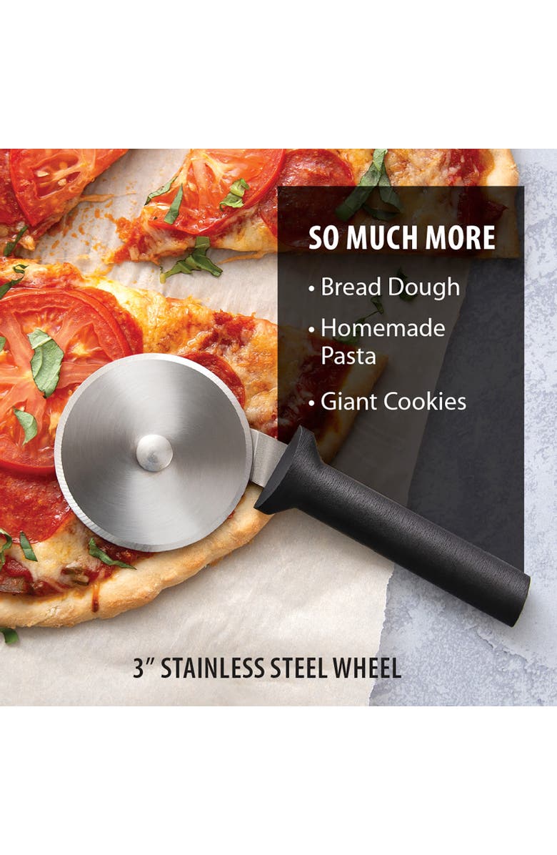 Rada Cutlery Pizza Cutter Stainless Steel Wheel, Alternate, color, Black