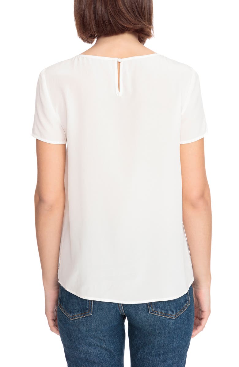 Sézane Amy Cutwork Silk Blouse, Alternate, color,