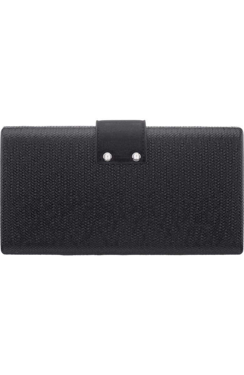 Nina Presly Faux Leather Clutch, Alternate, color, Black