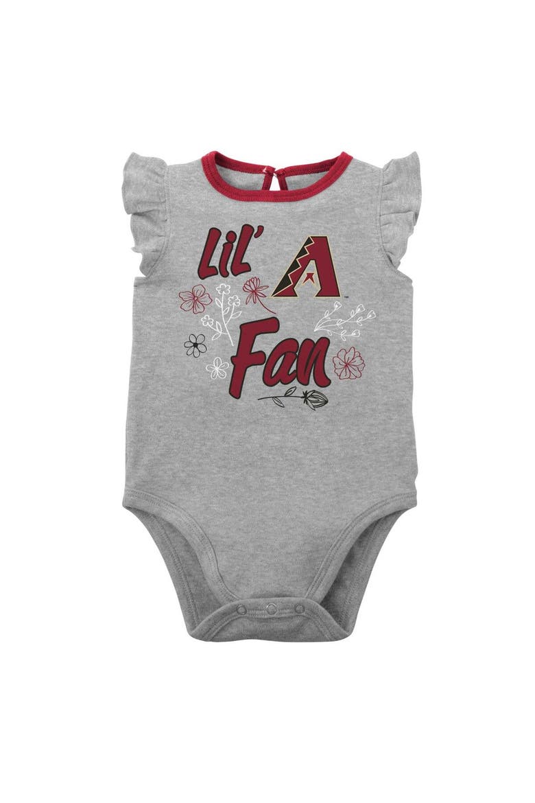 Girls Newborn & Infant Red/Heather Gray Arizona Diamondbacks Little Fan Two-Pack Bodysuit Set, Alternate, color, Red