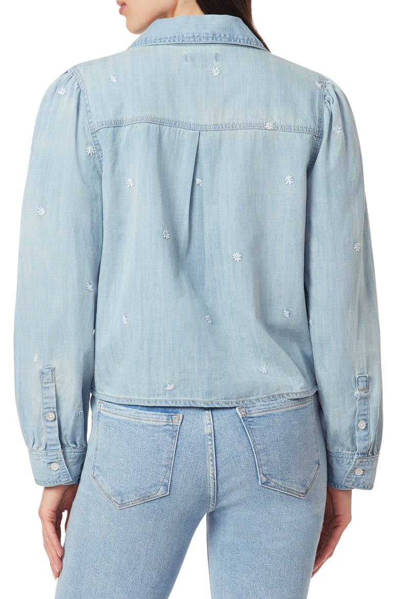 Puff Shoulder Denim Jacket, Alternate, color, LISMORE