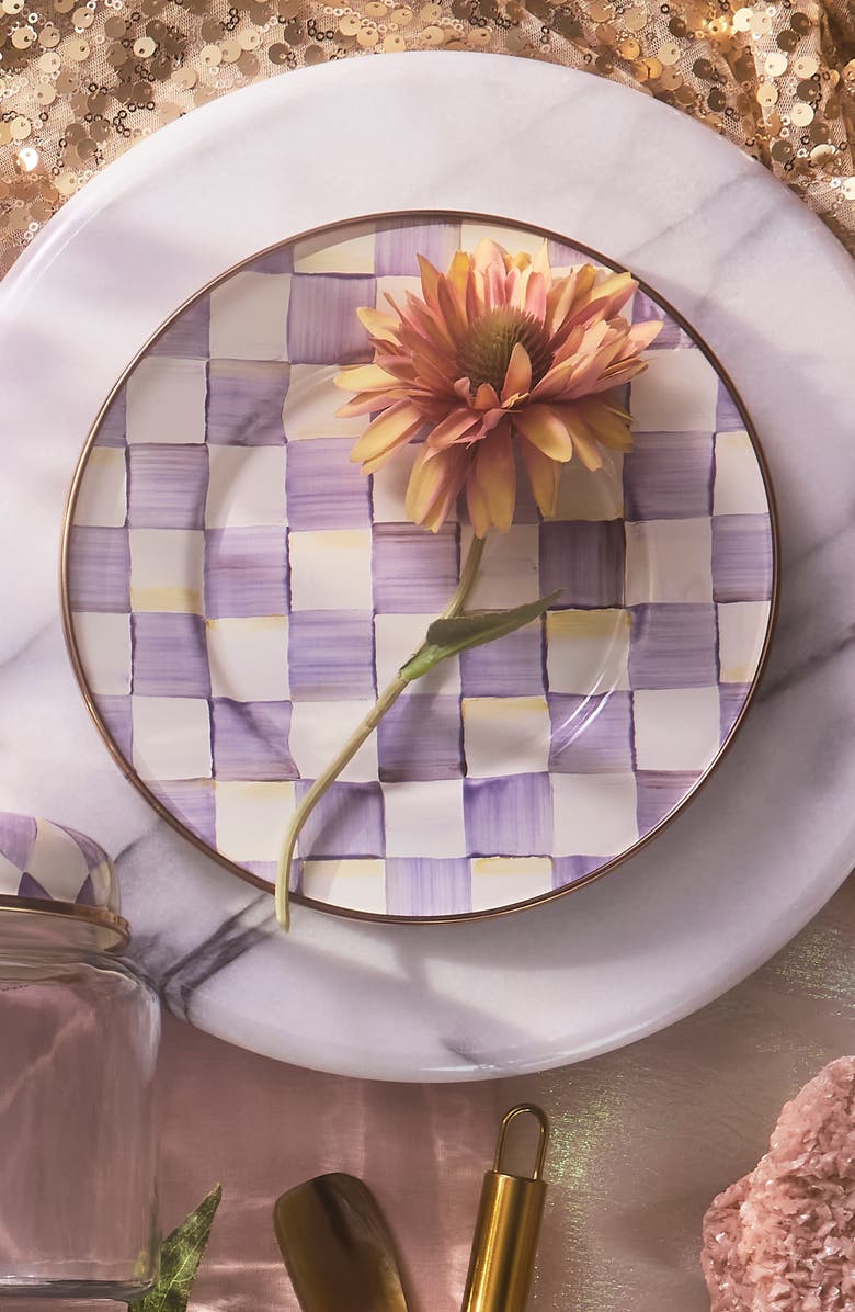 MACKENZIE CHILDS Violet Check Salad/Dessert Plate, Alternate, color, Violet