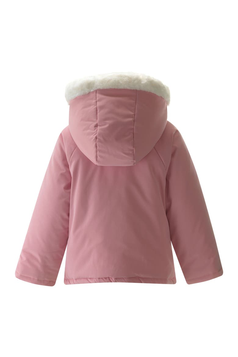 Pink Faux Fur Trim Coat, Alternate, color, Pink