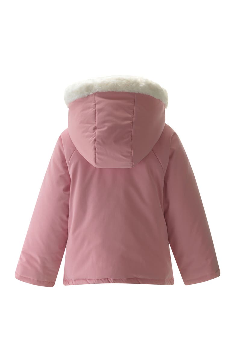 Rachel Riley Pink Faux Fur Trim Coat, Alternate, color, Pink
