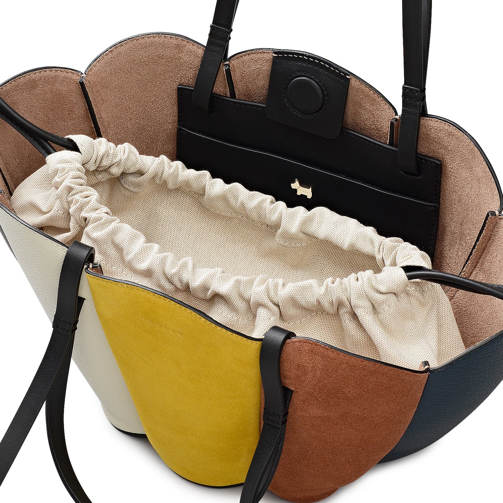 Radley The Lily - Patchwork Small Open Top Satchel Bag, Alternate, color, Ochre