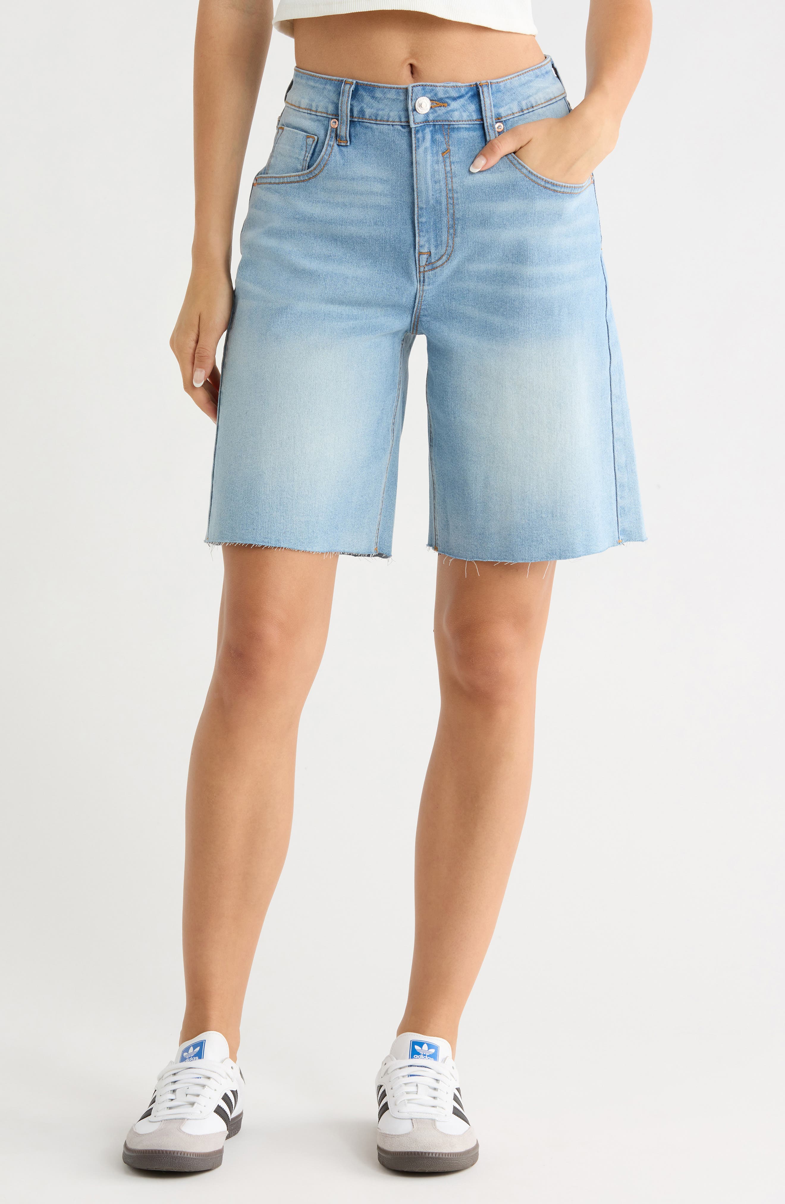 Vigoss Denim Cuff Off Bermuda Shorts