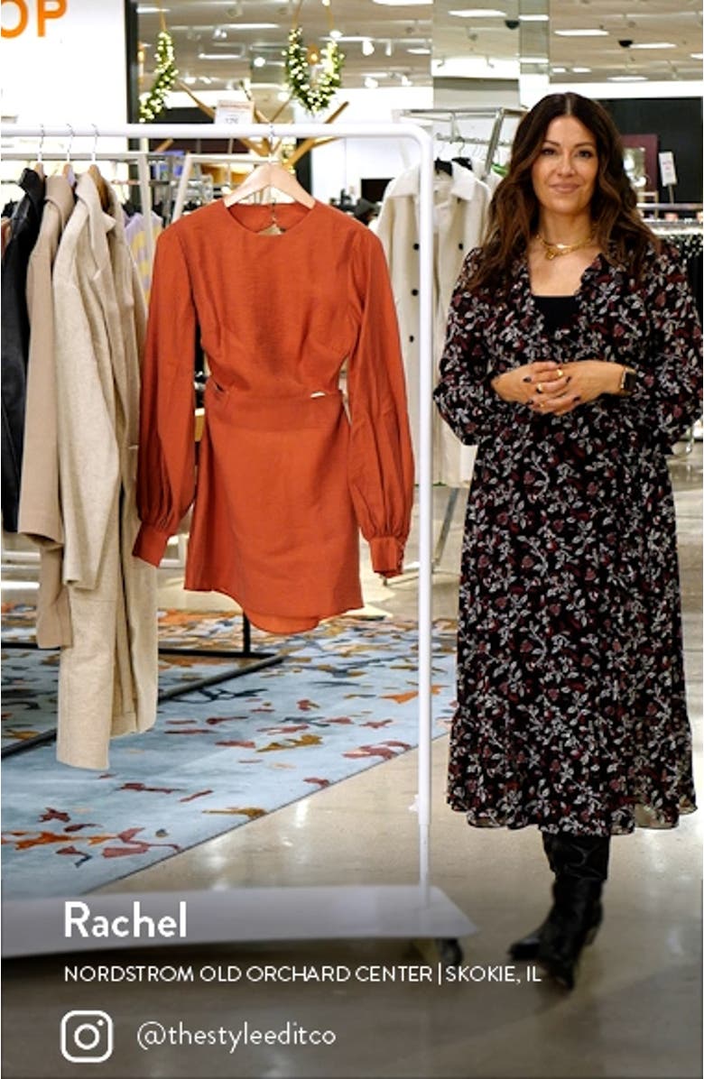 Open Back Long Sleeve Satin MInidress, sales video thumbnail