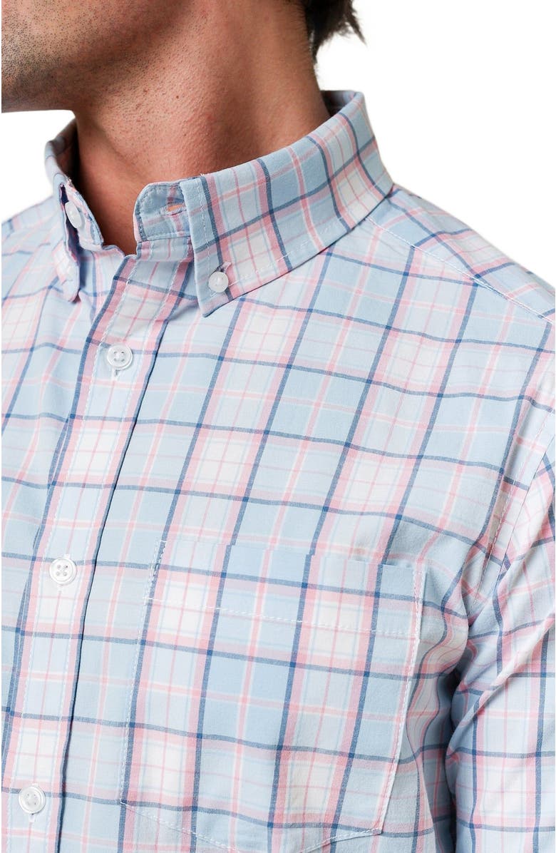 Hope & Henry Men's Organic Stretch Poplin Shirt, Alternate, color, English Blue Plaid