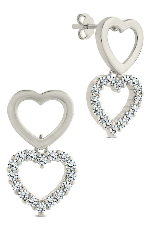 Nerea Cubic Zirconia Heart Drop Earrings