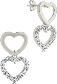 Sterling Forever Nerea Cubic Zirconia Heart Drop Earrings