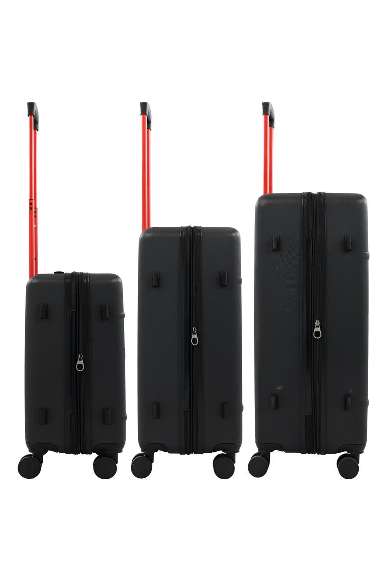 Molded U 3-Piece Hardside Spinner Luggage Set 22", 26.5" & 30.5" Expandable Suitcases, Alternate, color, BLACK