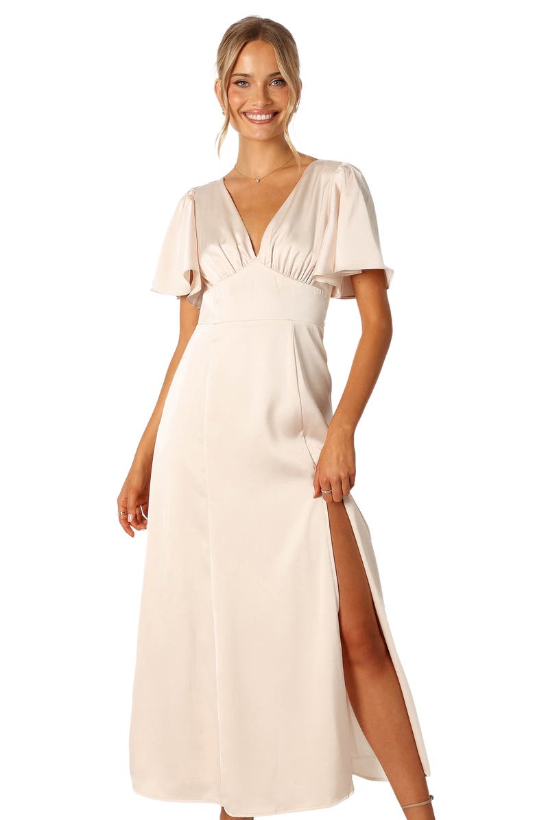 Petal & Pup Casper Flutter Sleeve Satin Dress | Nordstrom