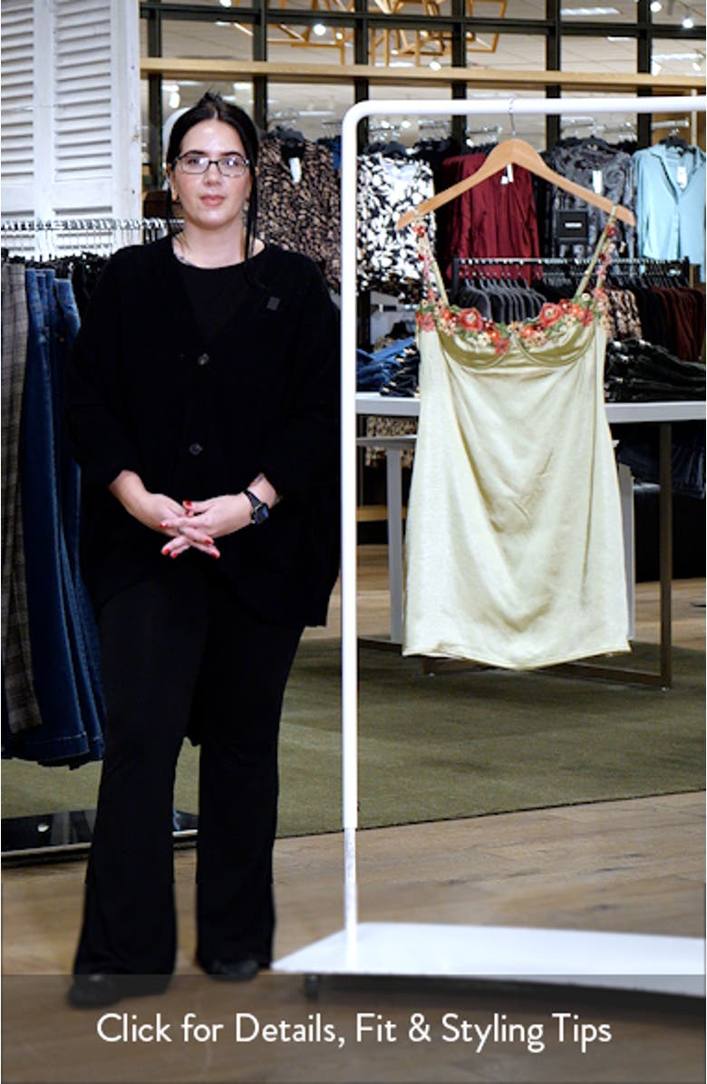 Kenzie Floral Embroidered Satin Minidress, sales video thumbnail