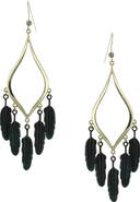 OLIVIA WELLES Patina Feather Drop Earrings