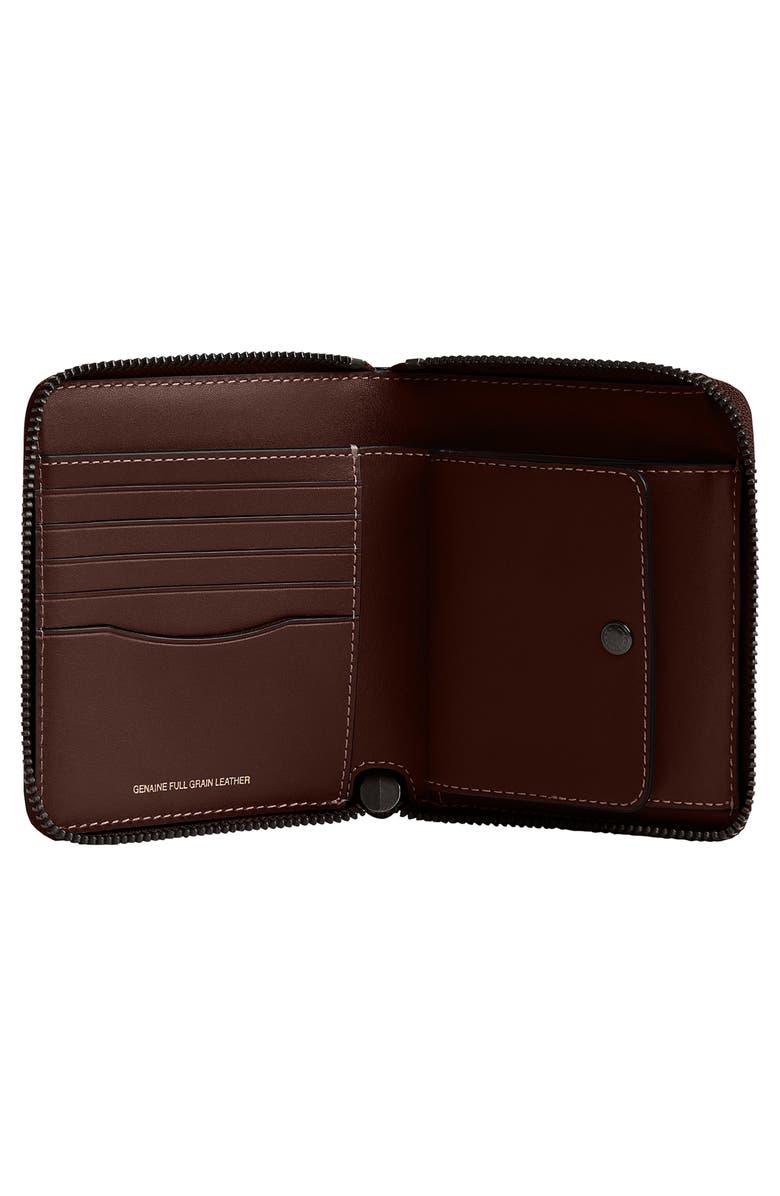 COACH Zip Around Leather Wallet, Alternate, color, Maple