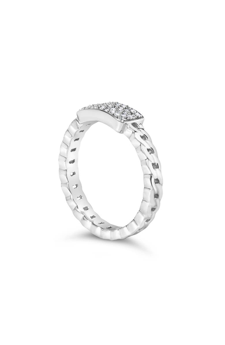 Haus of Brilliance .925 Sterling Silver 1/5 Cttw Diamond ID and Cuban Link Band Ring, Alternate, color, Silver