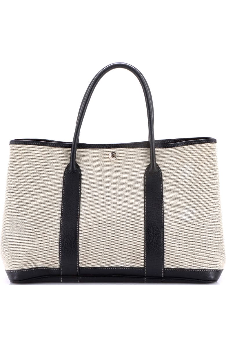 Pre-Owned Hermes Garden Party Tote Toile and Leather 36, Alternate, color, Noir