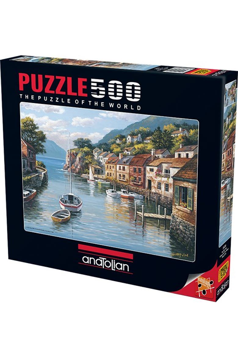 Village on the Water 500 piece Jigsaw Puzzle for Adults, Alternate, color, Multicolor