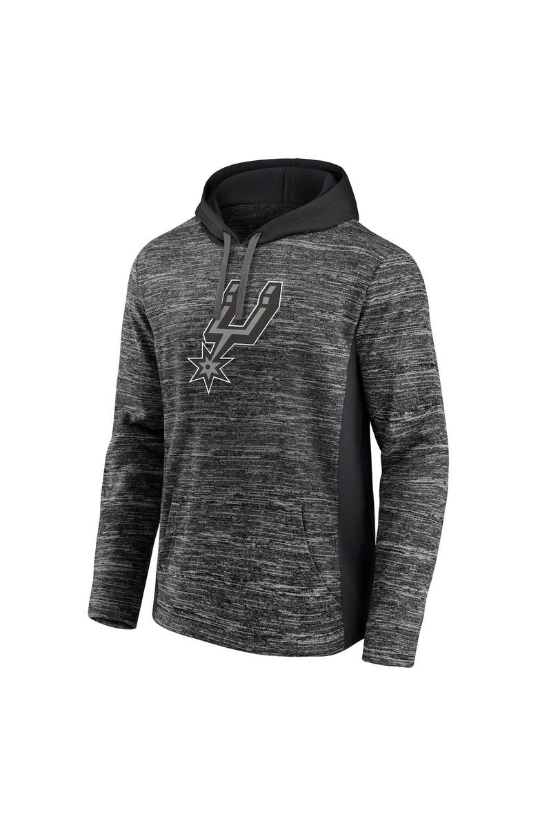 FANATICS Men's Fanatics Branded Heathered Charcoal/Black San Antonio Spurs Instant Replay Colorblocked Pullover Hoodie, Alternate, color, 