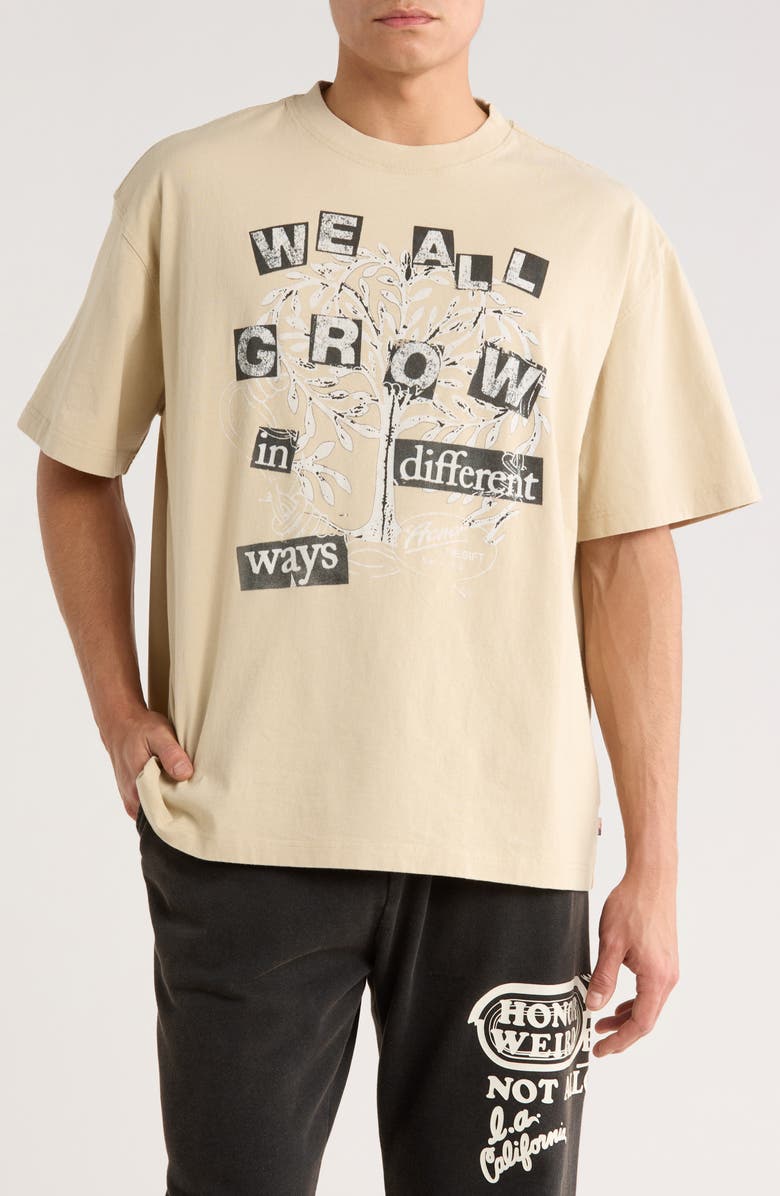 HONOR THE GIFT We All Grow Cotton Graphic T-Shirt, Main, color, Taupe