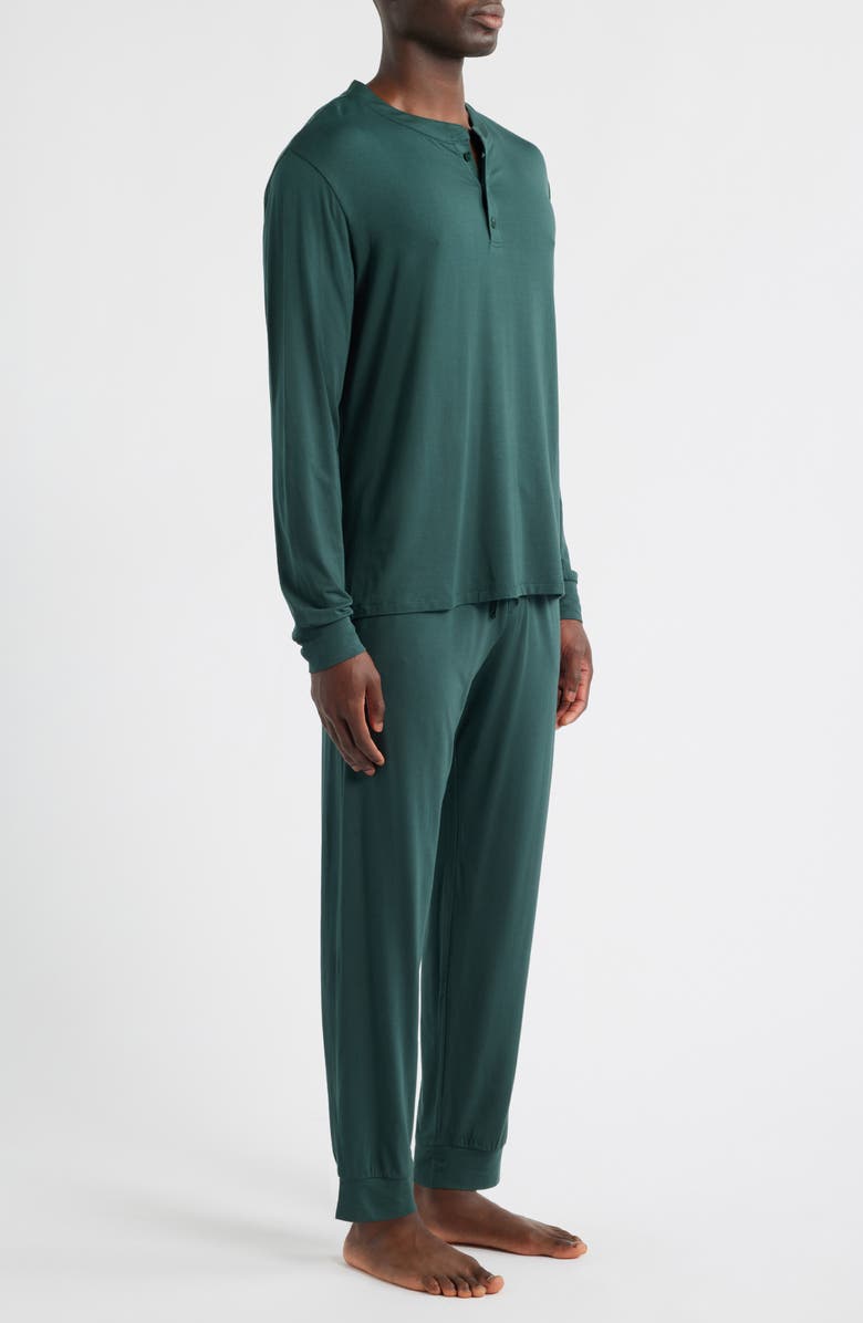 Eberjey Henry Stretch Tencel<sup>®</sup> Modal Long Pajamas, Alternate, color, Pine