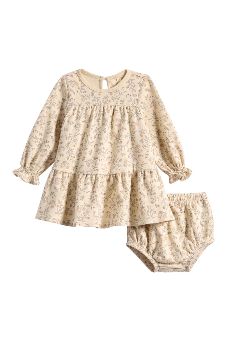 Stretch Organic Cotton Tiered Dress & Bloomers Set, Main, color, WOODLAND