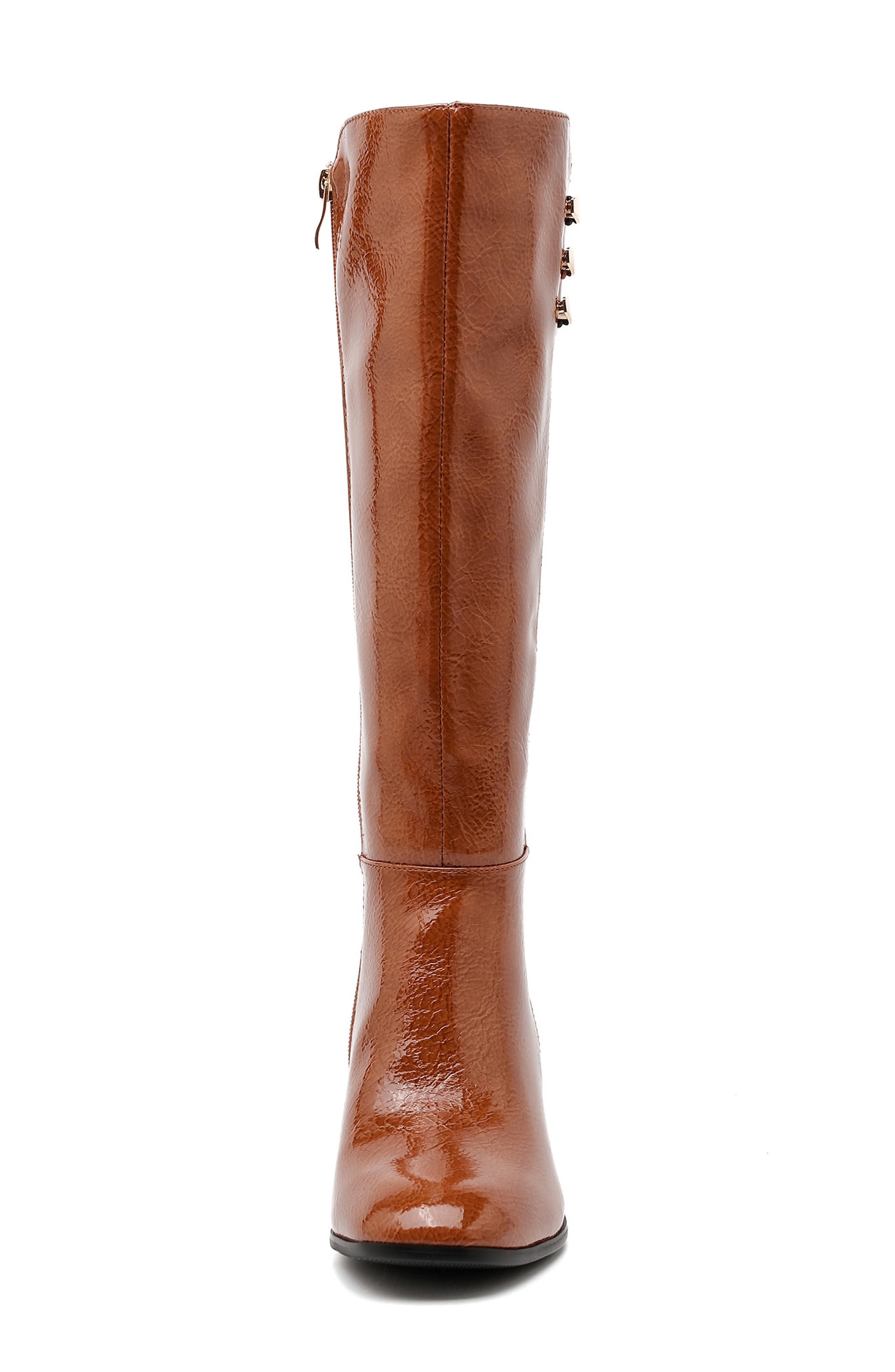 Alba Faux Leather Knee High Boot, Alternate, color, RUST