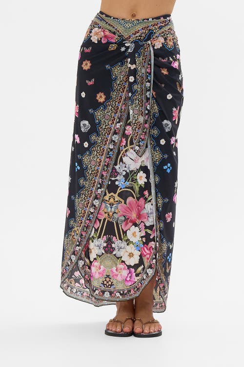 Shop Camilla Layered Long Sarong With Front Tie Midnight In Monserrate