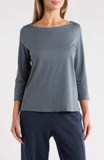 Eileen Fisher Bateau Neck Jersey Top