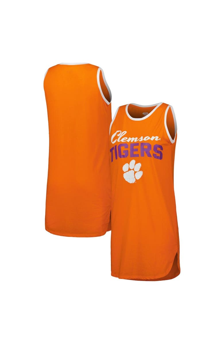 CONCEPTS SPORT Women's Concepts Sport Orange/White Clemson Tigers Tank Nightshirt, Main, color, Orange
