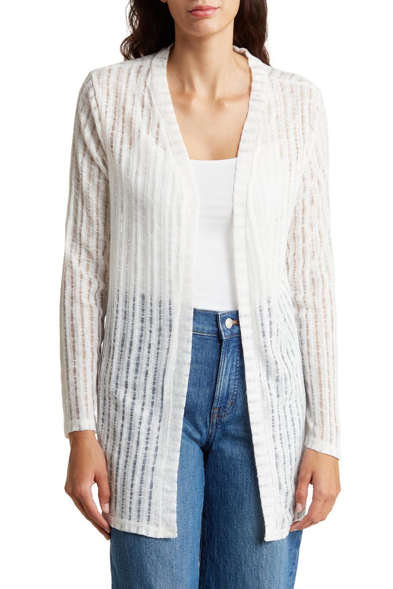 Lace Back Open Front Ruana, Main, color, WHITE