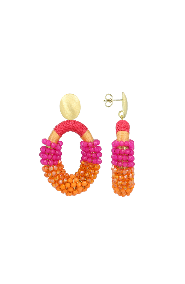 LOTT.gioielli CE GB Combi Oval M - Fuchsia/Orange #108-B, Main, color, Fushia/Orange