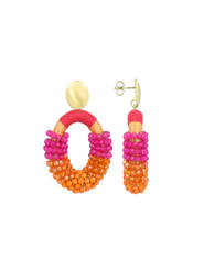 LOTT.gioielli CE GB Combi Oval M - Fuchsia/Orange #108-B
