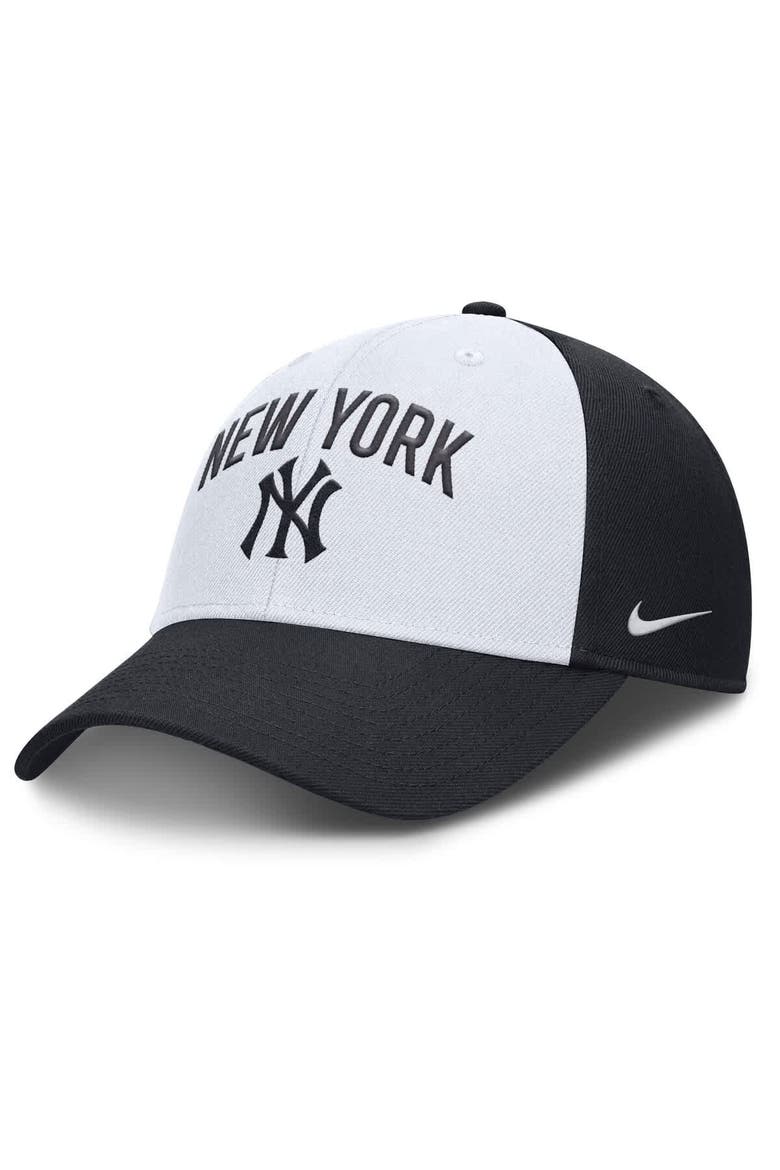 Men's Nike White/Navy New York Yankees Club Performance Adjustable Hat, Main, color, White