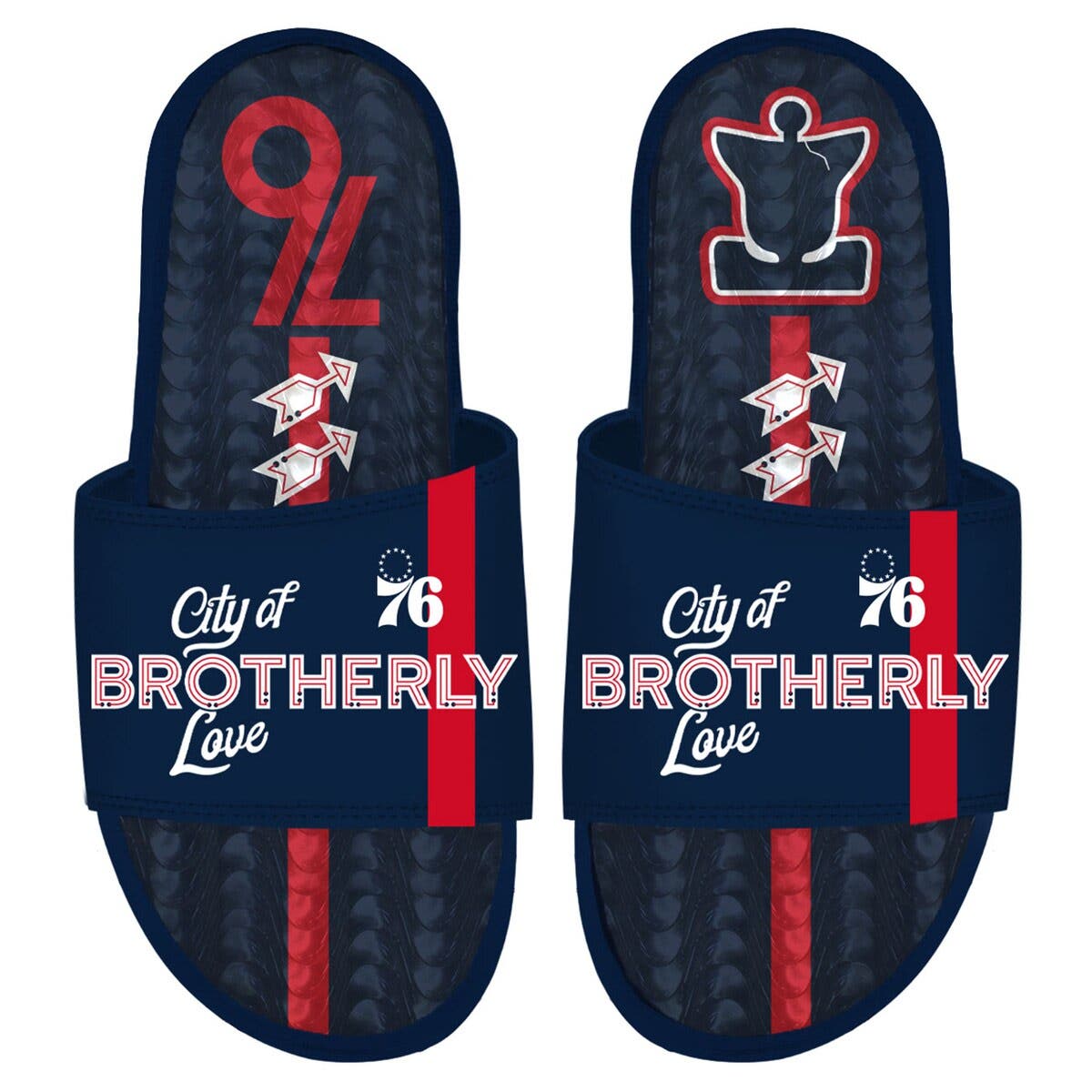 ISLIDE Men's ISlide  Navy Philadelphia 76ers 2023/24 City Edition Gel Slide Sandals, Alternate, color, 