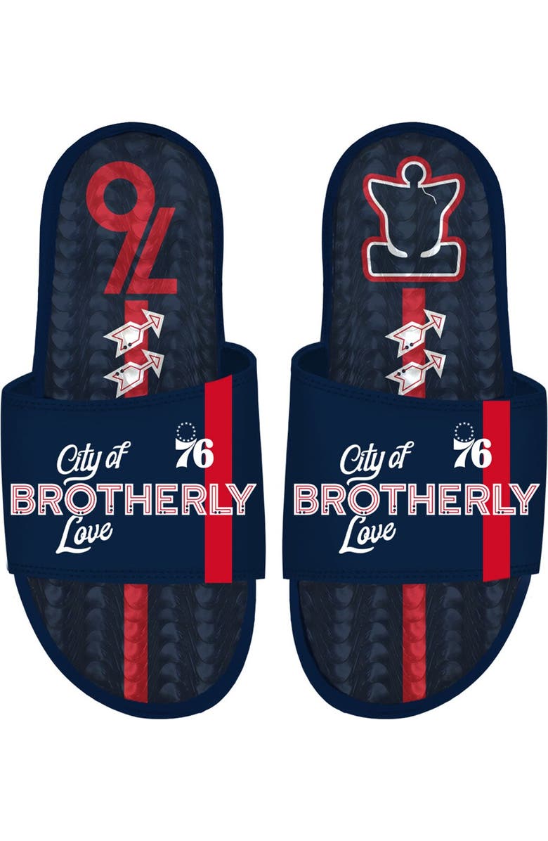 ISLIDE Men's ISlide Navy Philadelphia 76ers 2023/24 City Edition Gel Slide Sandals, Alternate, color,