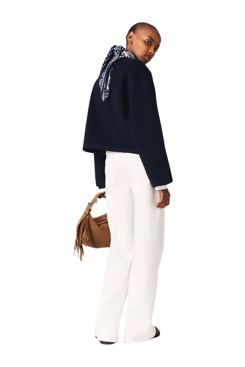Double-faced jacket, braided trim, Alternate, color, Navy
