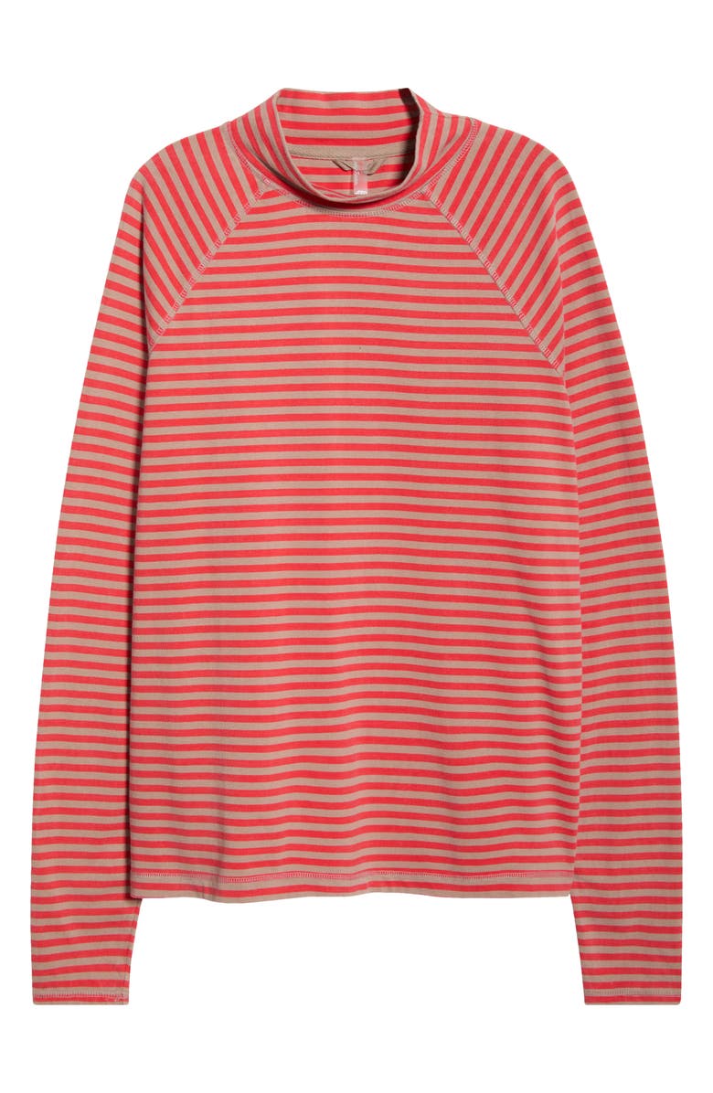 Free People FP Movement Stripe Raglan Sleeve Cotton Top, Alternate, color, Sailor Stripe Sand